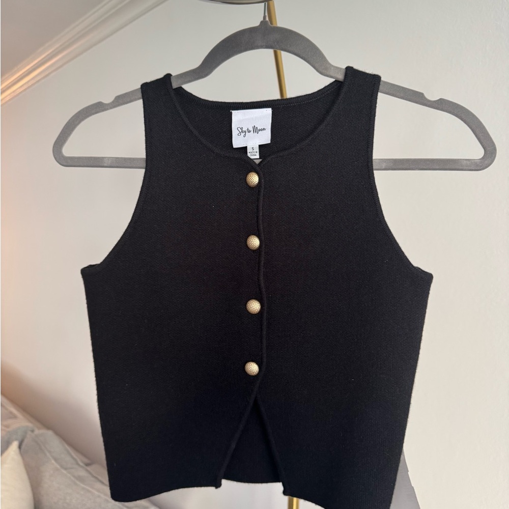 Black knit tank sweater